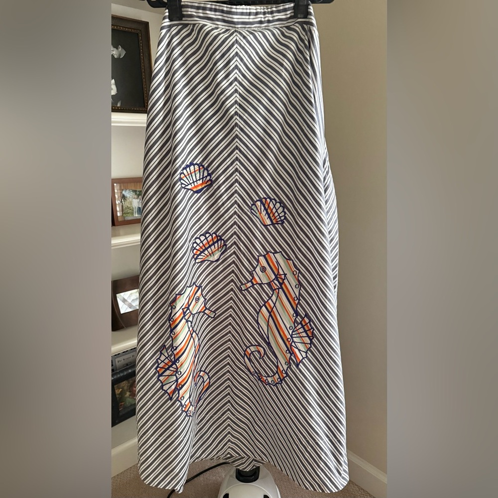 Maeve by Anthropologie Strapless “Canopy” Seahorses Midi Dress